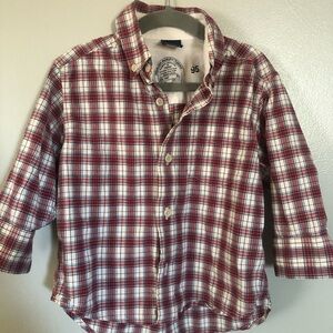 OshKosh B'gosh Red and White Plaid Button Down Shirt